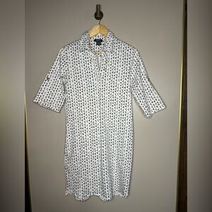 Pure Amici Black & White Graphic Print Stretch Sheath Dress | XS